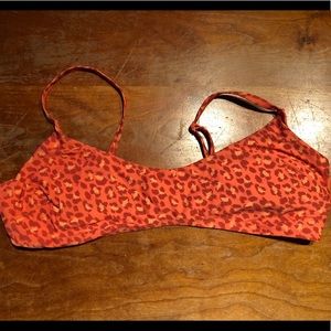 Aerie leopard print scoop bikini top